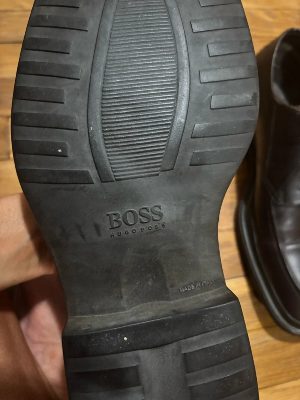 Classic Men's Hugo boss chocolate brown Leather Lace-Up Dress Shoes